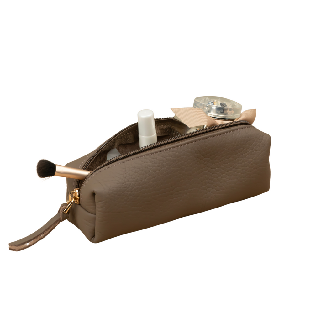 Aurora cream leather makeup bag product view