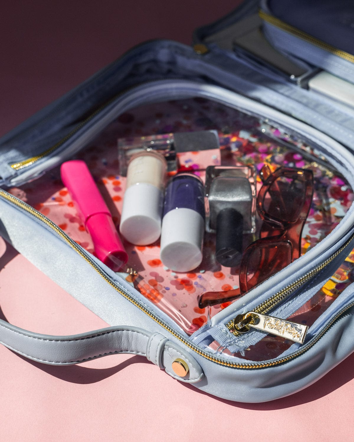 Packed Party makeup and toiletry travel bag with carry handles