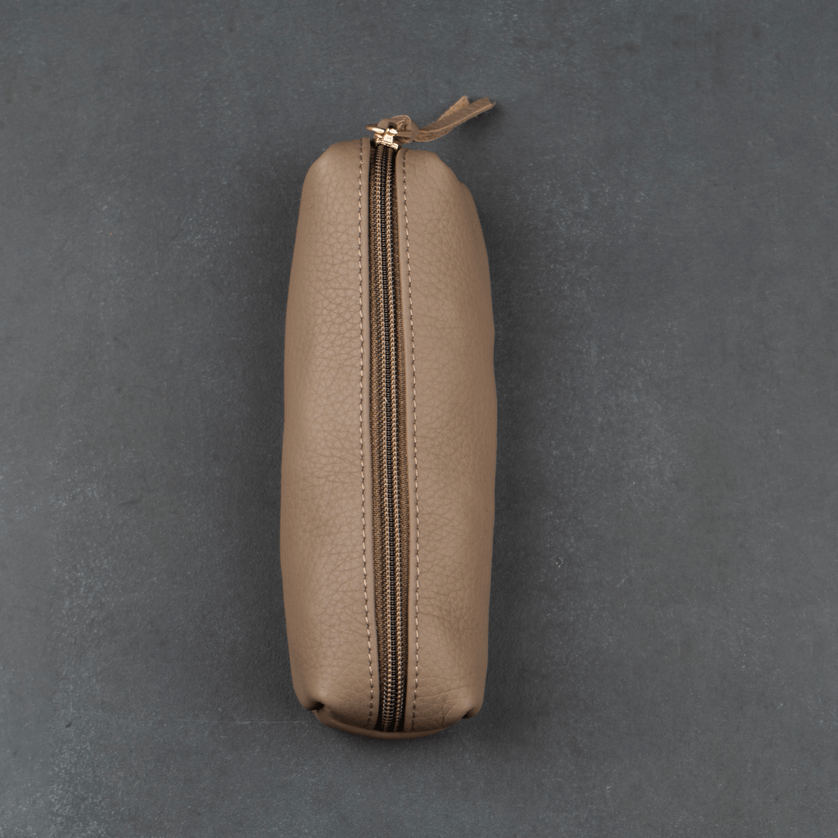 Aurora cream leather makeup bag interior detail