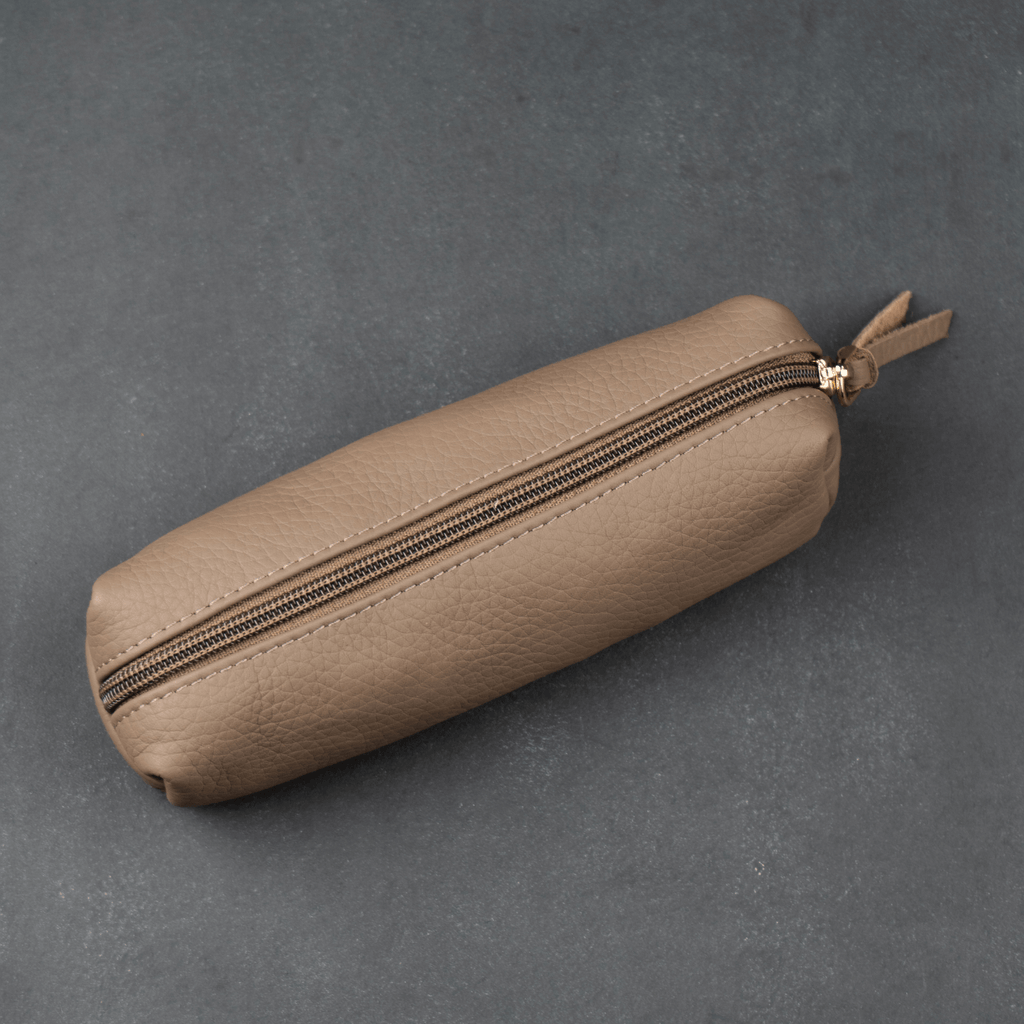 Aurora cream leather makeup bag product detail