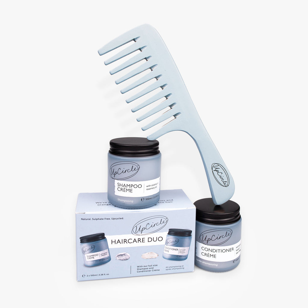 UpCircle haircare duo with bamboo wide-tooth comb