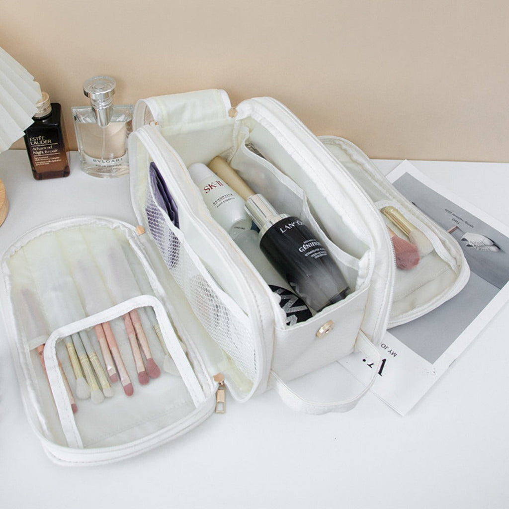 Roomy travel cosmetic bag for daily beauty essentials