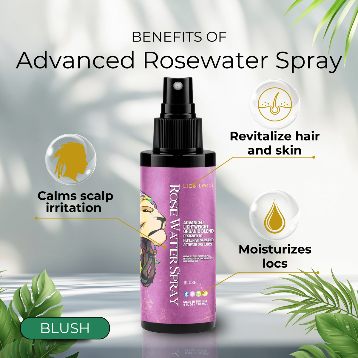 LionLocs Rose Water Spray — Blush