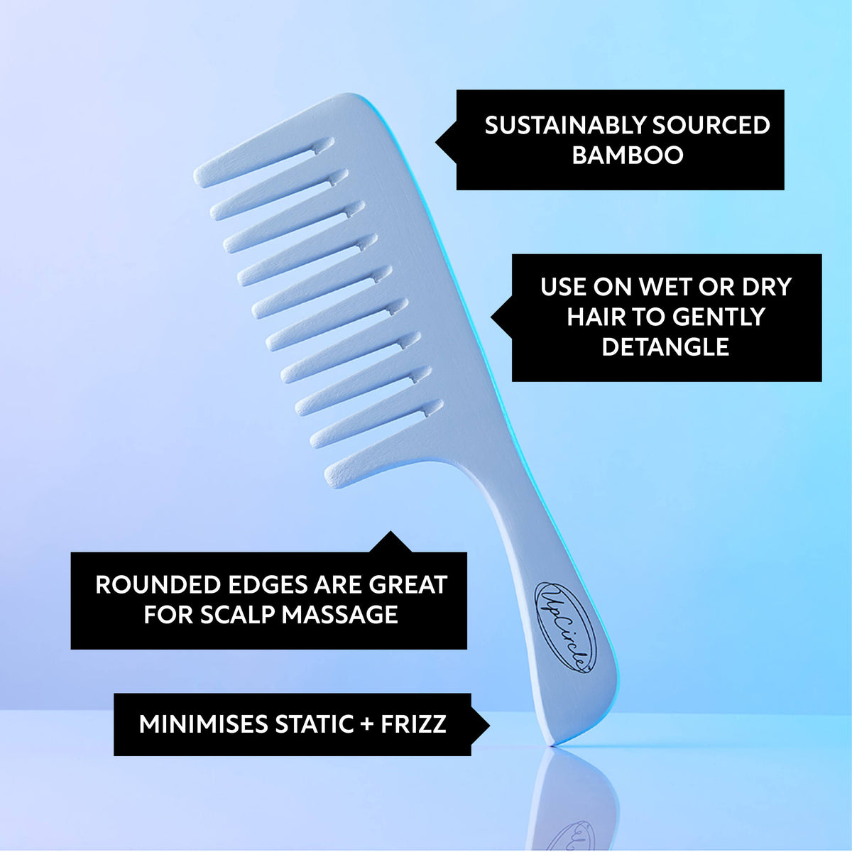 UpCircle Haircare Duo + Bamboo Wide-Tooth Comb — alternate angle