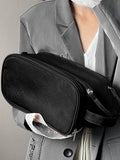 Structured travel makeup bag in a large-capacity design