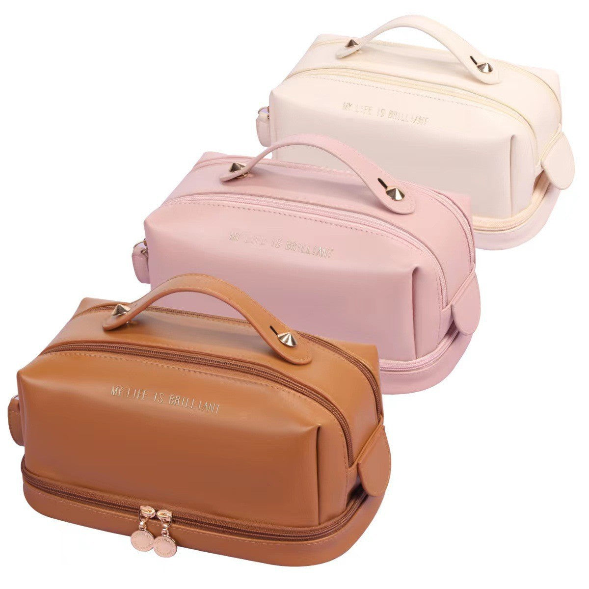 Double-Layer Travel Makeup Bag