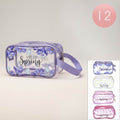 12-Pack Floral Clear Cosmetic Pouches