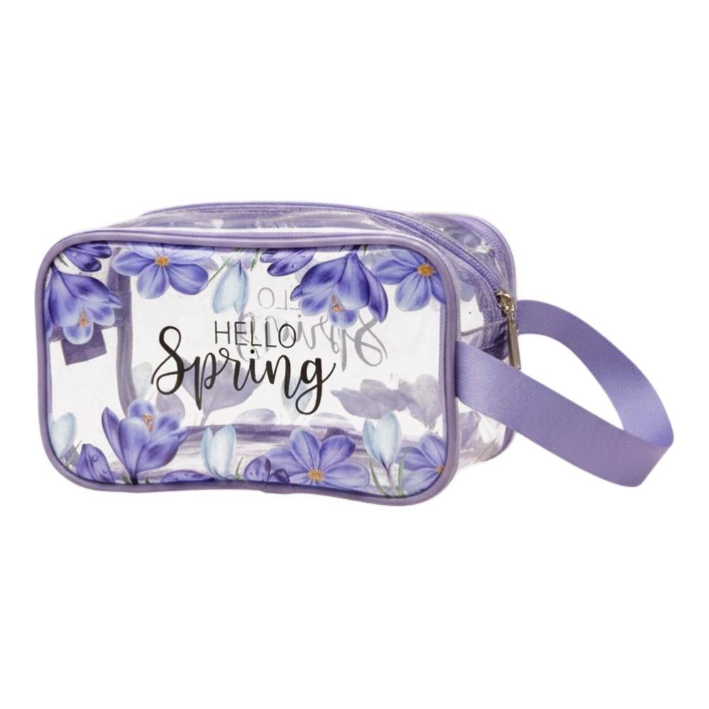12-Pack Floral Clear Cosmetic Pouches