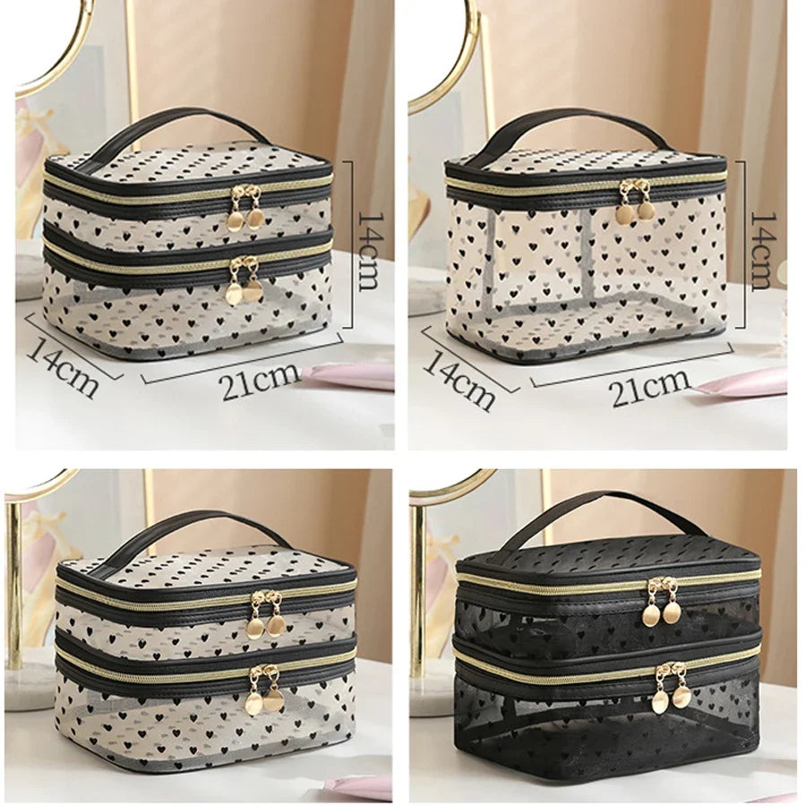 Double-Layer Mesh Makeup Organizer