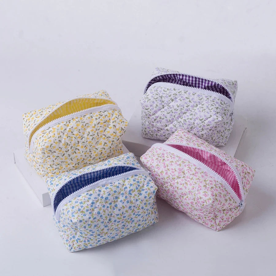 Floral Puffy Makeup Bag