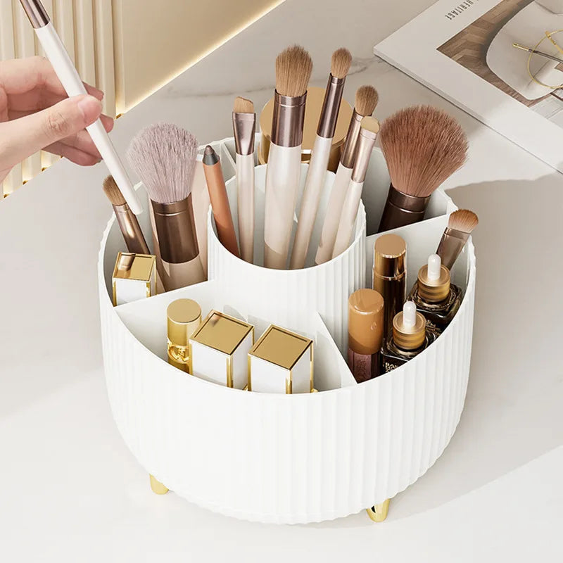 Desktop beauty organizer for makeup brushes and small tools
