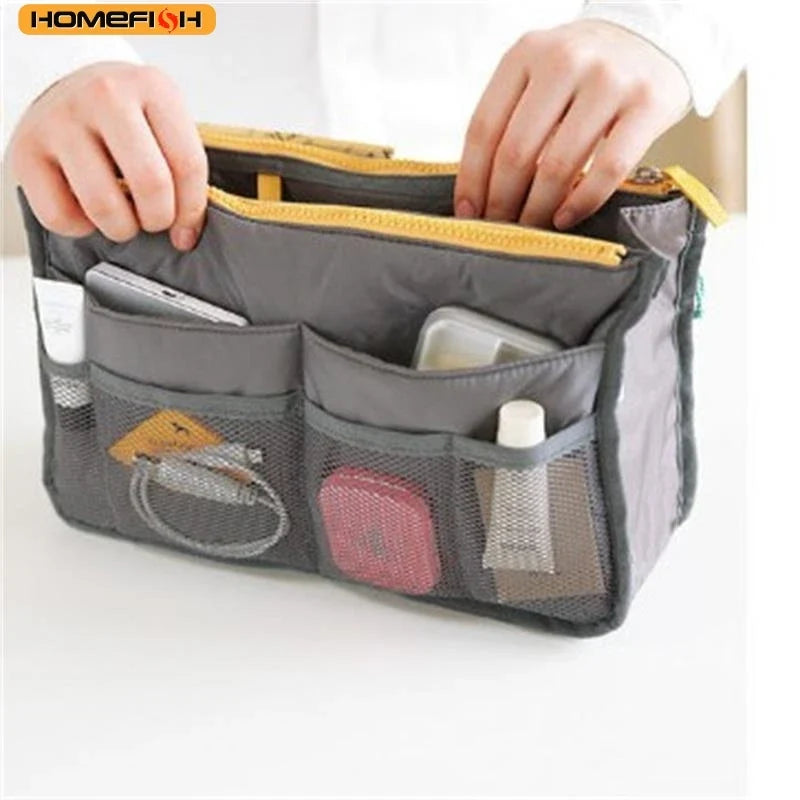 HOMEFISH Multi-Pocket Makeup Bag
