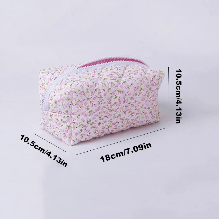 Floral Puffy Makeup Bag