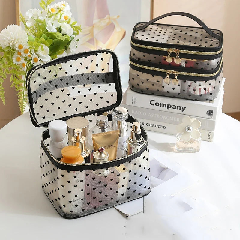 Double-Layer Mesh Makeup Organizer