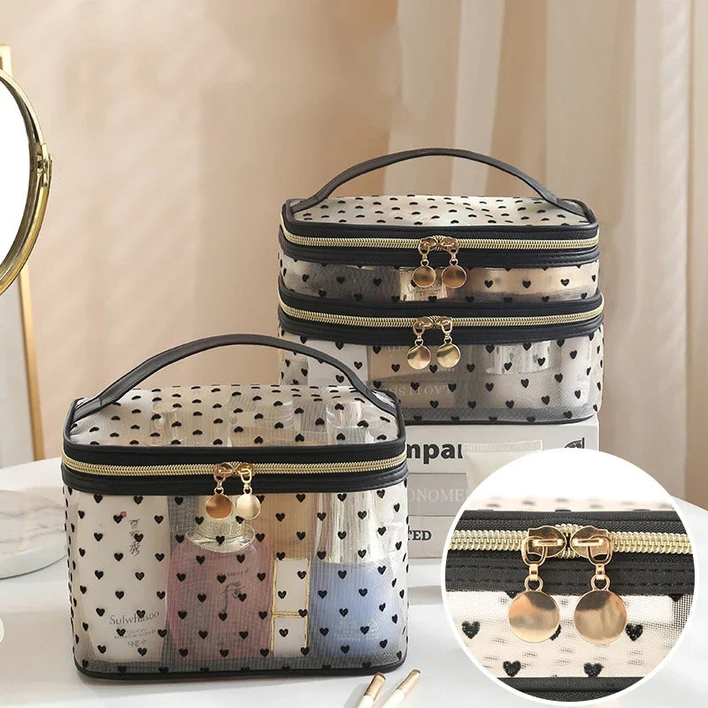 Double-Layer Mesh Makeup Organizer