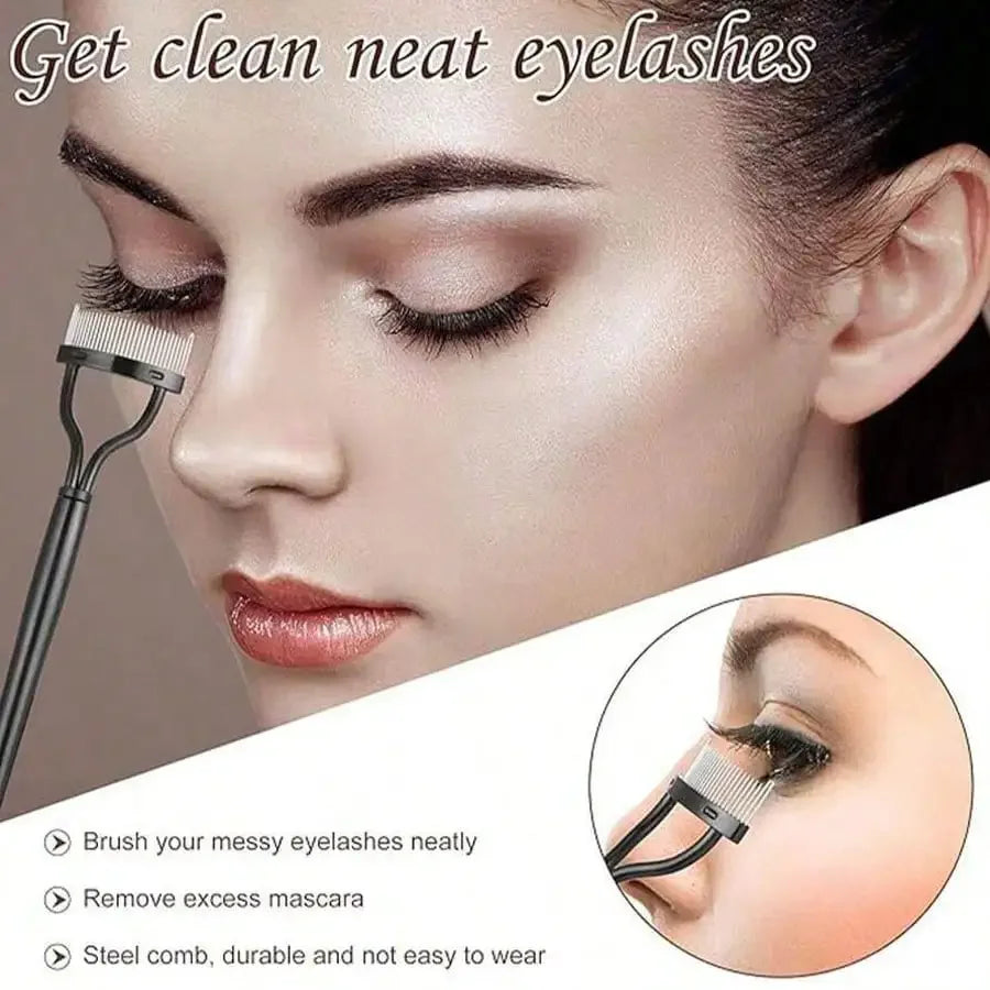 Black lash and brow grooming kit with reusable tools