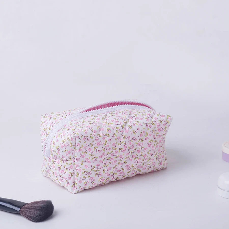 Floral Puffy Makeup Bag