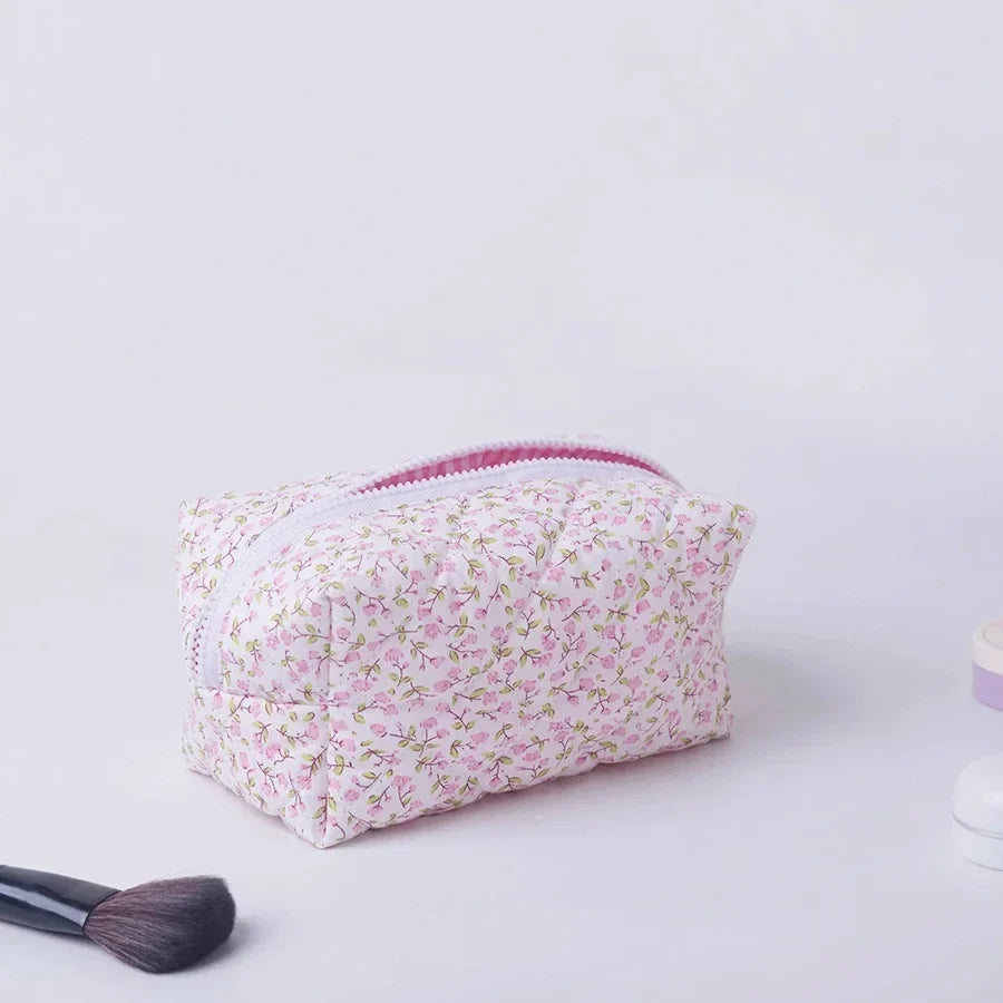 Floral Puffy Makeup Bag