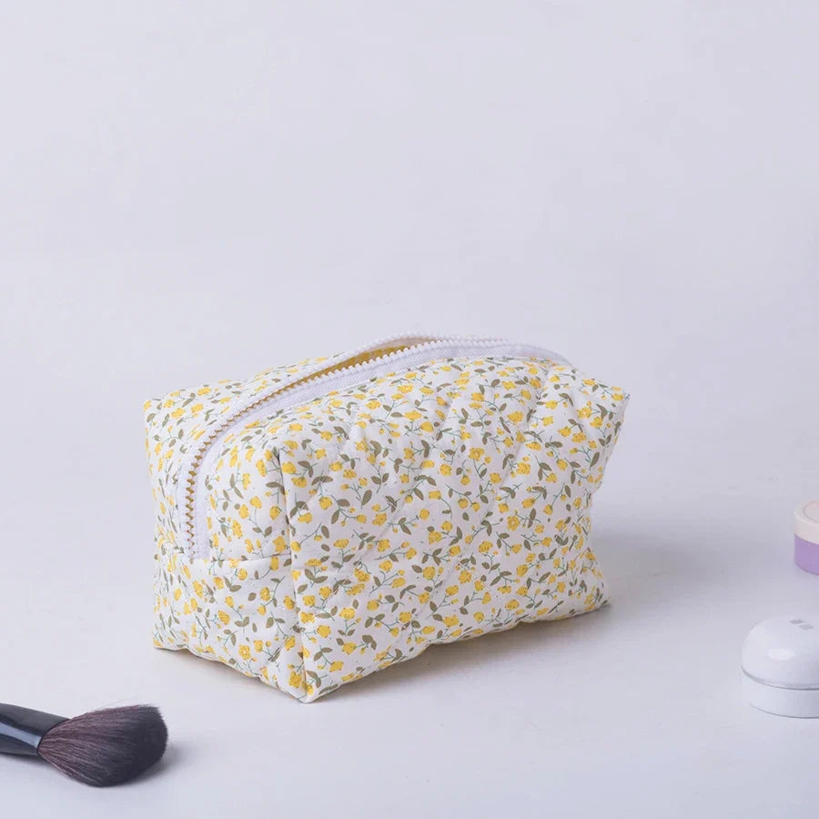 Floral Puffy Makeup Bag