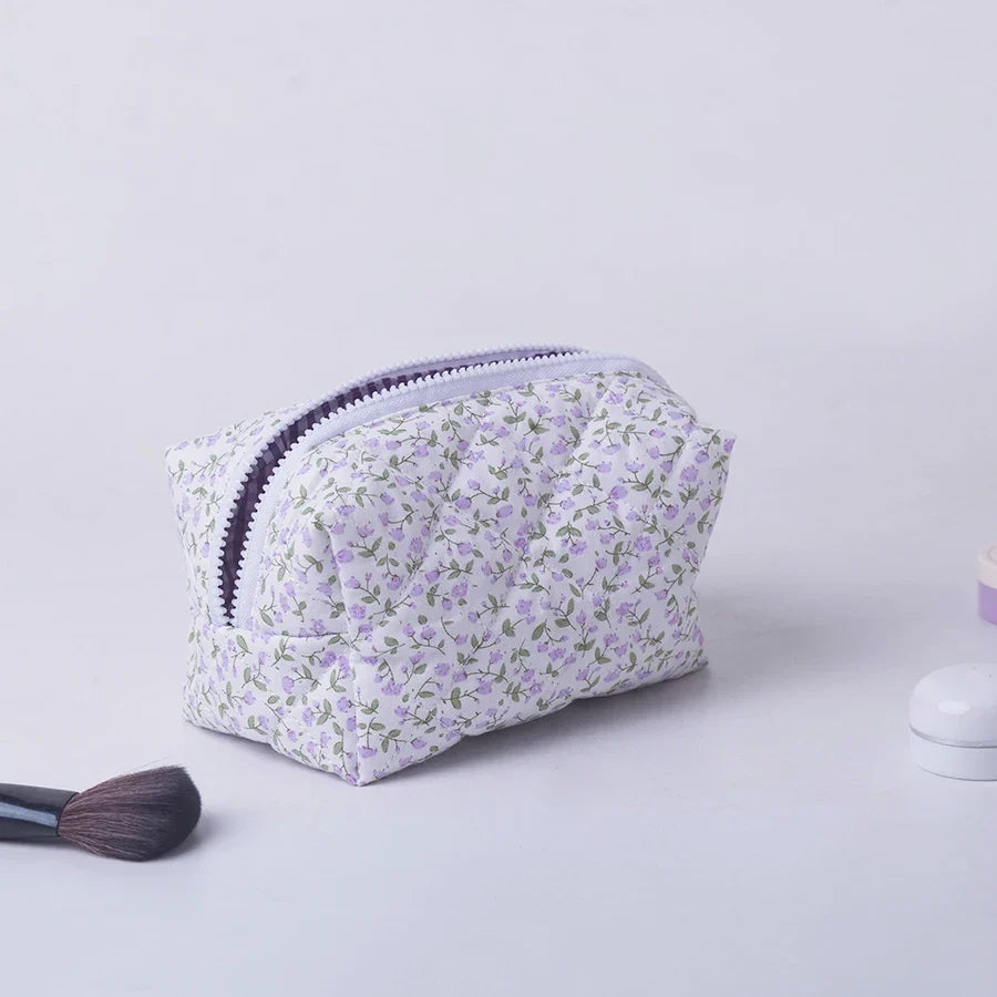 Floral Puffy Makeup Bag