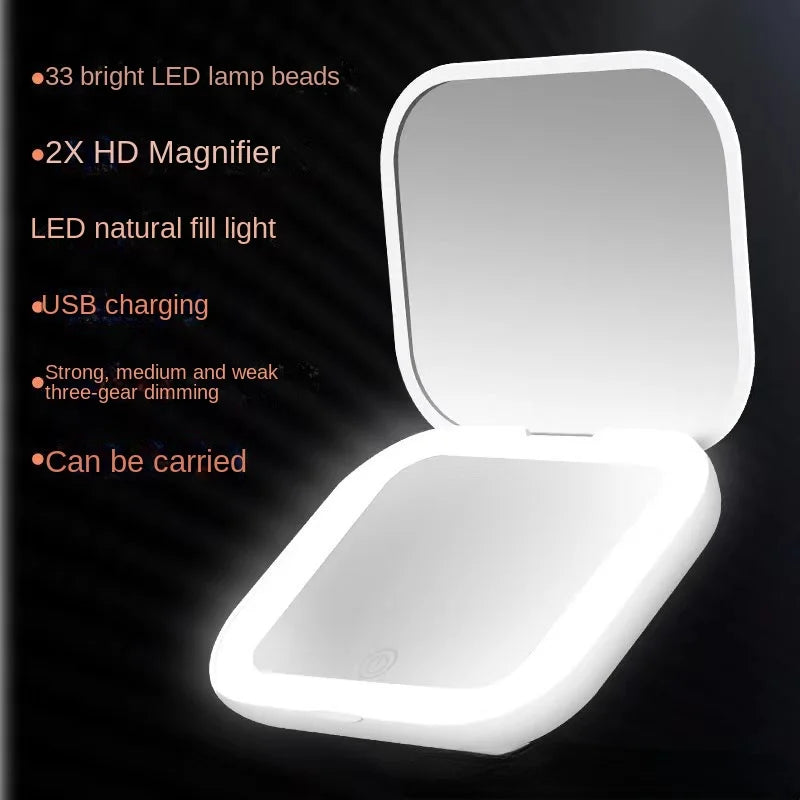 LED Compact Travel Makeup Mirror