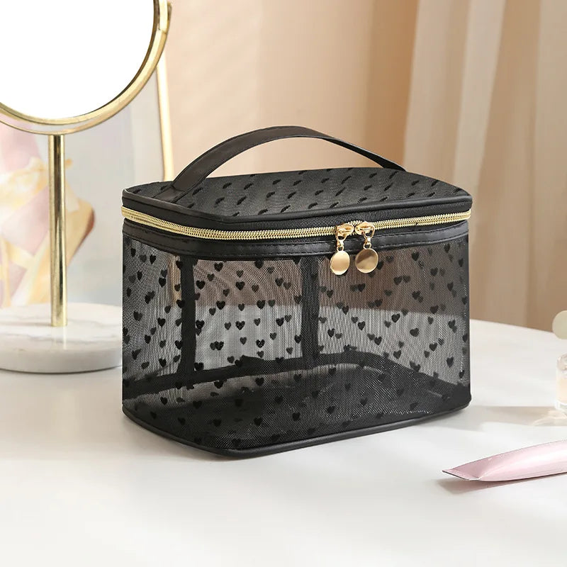 Double-Layer Mesh Makeup Organizer
