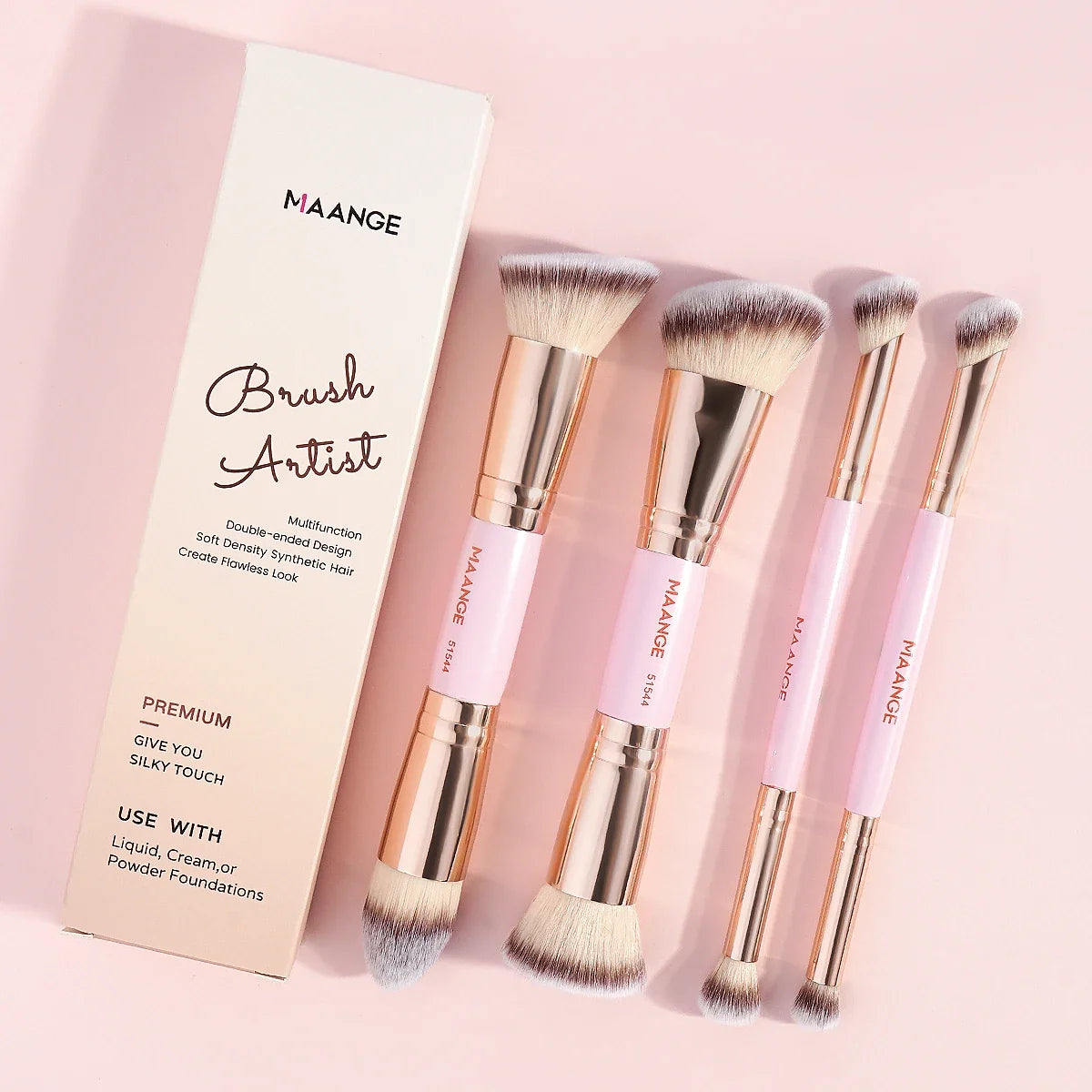 MAANGE 4-piece travel makeup brush set