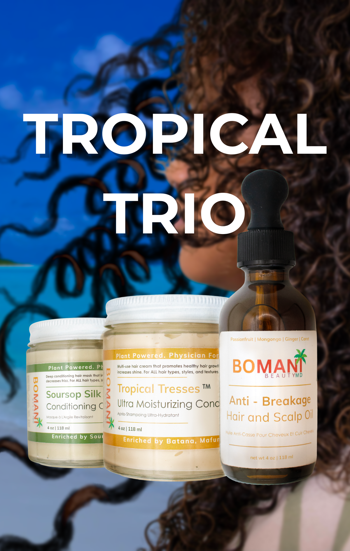 Tropical Trio three-piece haircare bundle