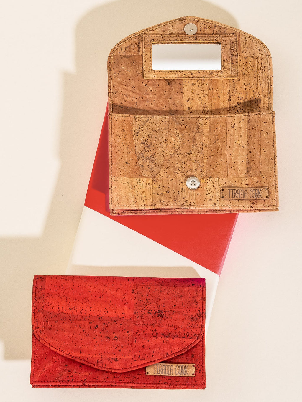 Tiradia Cork Glam cosmetic bag with mirror