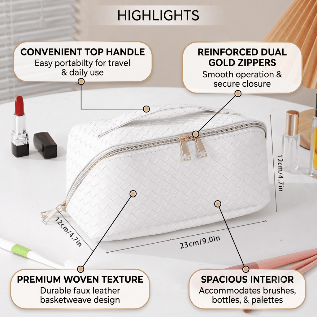 Compact makeup organizer with dedicated brush storage