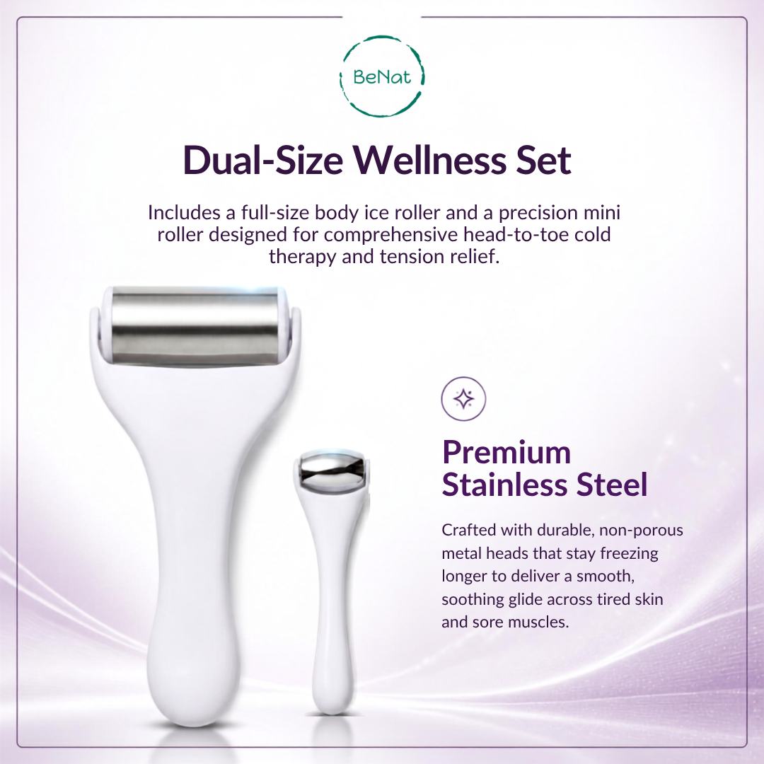 Small stainless-steel cooling roller for facial contours